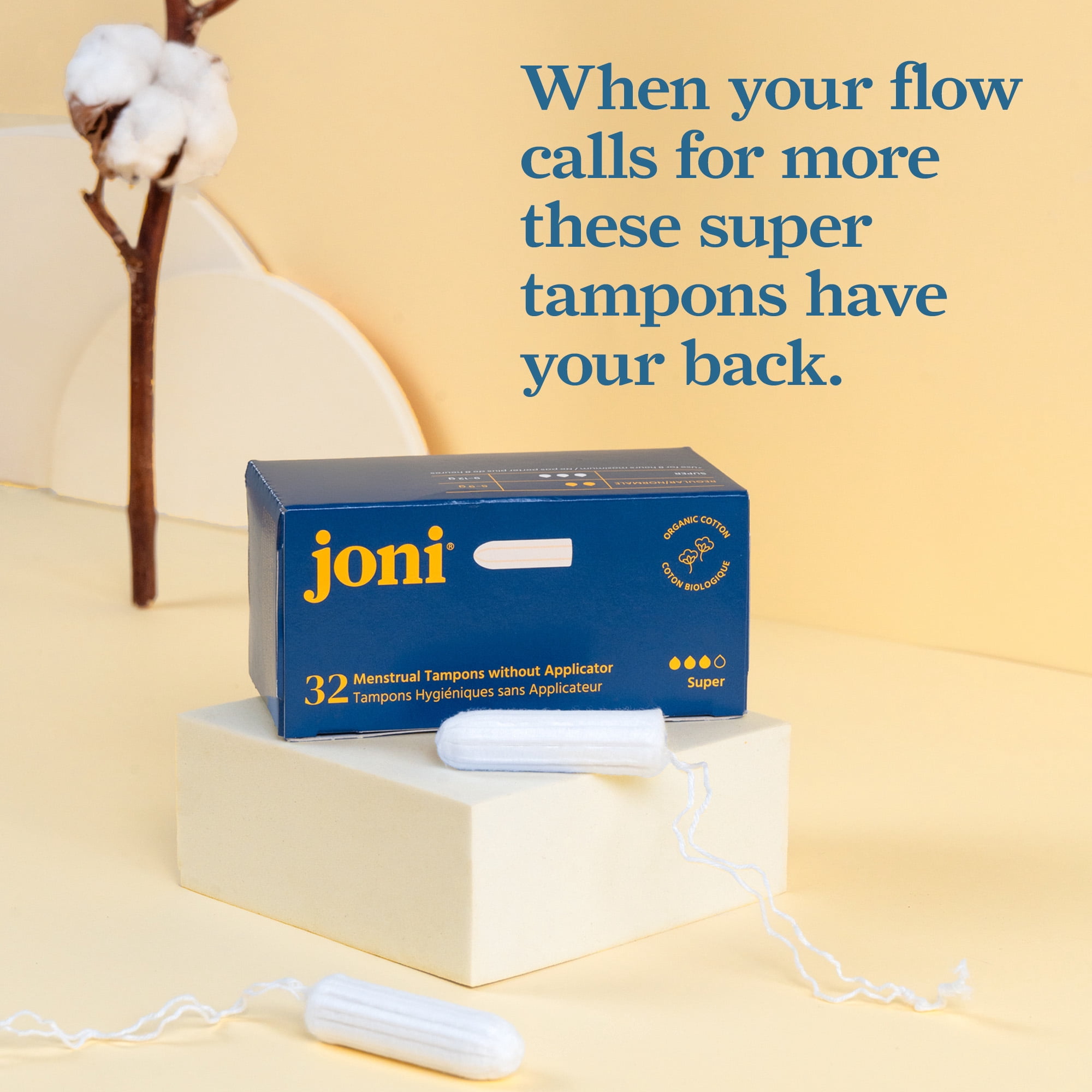 joni Organic Cotton Super Tampons, 32ct