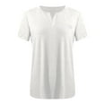 thumbnail image 4 of LIaqionyy Womens Plus Size Tops Short Sleeve Crewneck Shirts Solid Color Going Out T Shirts Plain Basic Tees, 4 of 4