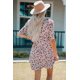 thumbnail image 1 of ABPHQTO Minivestido evasé con estampado floral y manga farol para mujer, 1 of 5