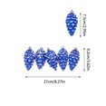 thumbnail image 3 of ZENVIVE Glittered Pinecone Christmas Ornaments, Set of 6 with Gold Caps and Hanging Loops, Festive Holiday Xmas Tree Party Home Indoor Display, Blue Glitter, 3 of 6