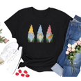 thumbnail image 2 of Hauts d'Été Grande Taille pour Femmes, T-shirt Décontracté pour Femmes, Col Rond Imprimé Nain de Pâques, Manches Courtes, Blouse Ample Décontractée, T-shirt Col en V pour Femmes en Liquidation, 2 of 4