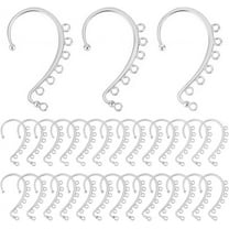 1 Box 1 Box 30Pcs Wrap Earring Findings Ear Cuffs Earrings Silver Earring Cuffs Bulk Clip-on Ear Cuff Earrings Ear Wraps for Jewelry Making Accessories DIY Dangle Earrings Crafts Women Adults