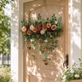 thumbnail image 2 of Yhmxh Artificial Rose Hanging Floral Swag, 23.62in Wide Flower Wall Hanging Decor with Trailing Vines, Rose Greenery Swag for Front Door, Wall, Window, Wedding Arch, Outdoor Indoor Floral Decorations, 2 of 6