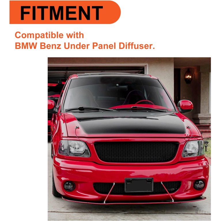 Kojem 67''x 21'' Universal Valance V2 Style PU Front Bumper Lip Chin Flat Spoiler  Splitter Plate Under Panel Diffuser for BMW E60 Benz C250 C300 