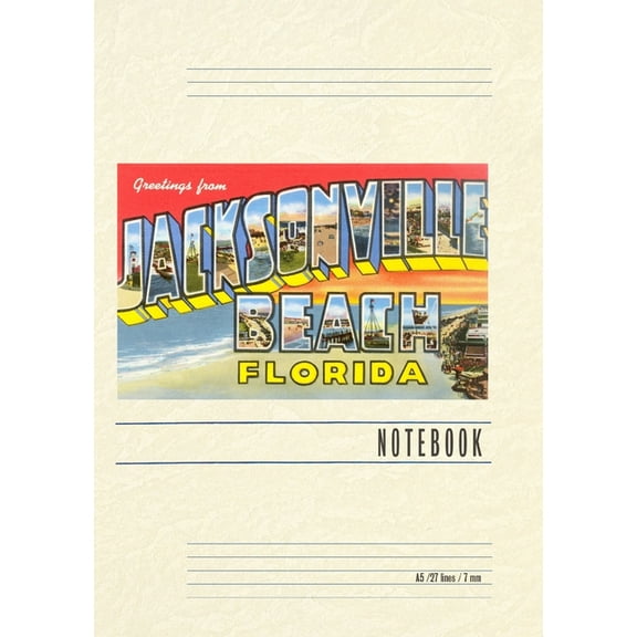 Vintage Lined Notebook Greetings from Jacksonville Beach, Florida (Paperback)