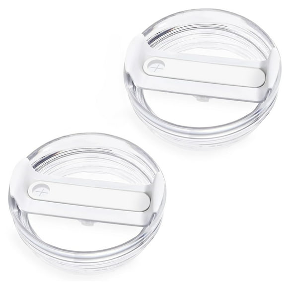40 OZ Tumbler Lid Replacement Fit for Cup, 2 Pack Clear Replacement Lids Fit Travel Tumbler, Spill Proof Tumbler Covers for Cup Accessories (Clear - White)