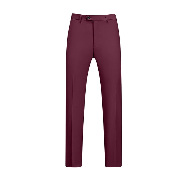 AherBiu Mens Dress Pants Pantalon Habillé pour Homme Taille Extensible devant Plat Grande Taille Coupe Ajustée Pantalon Extensible Classique Confortable