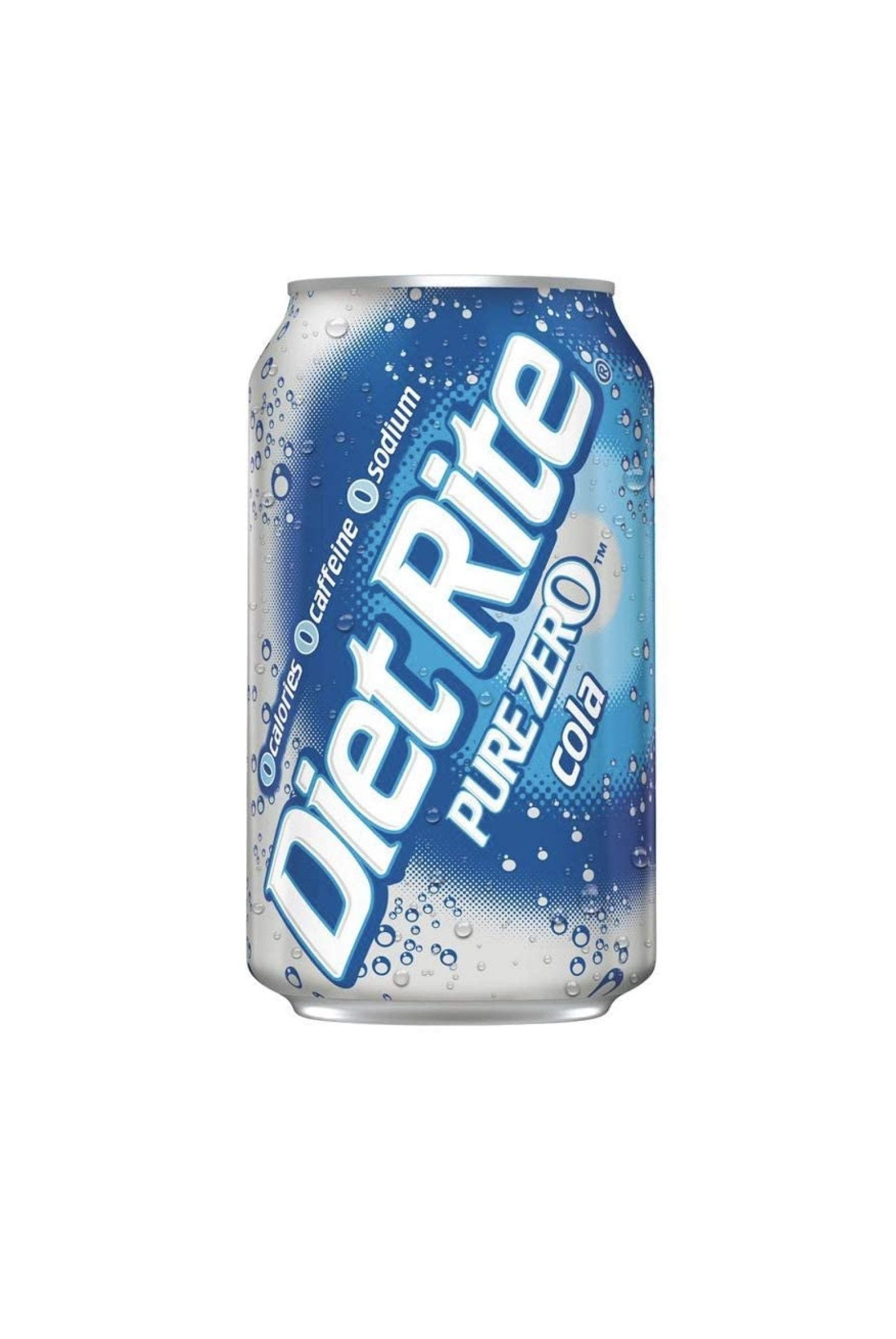 Diet Rite Pure Zero Cola Original Soda Soft Drink Cans - 3 Cases (36 Count)