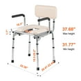 thumbnail image 2 of VEVOR Commode Chair, Bedside Commode with Padded Seat, Drop-Down Arms, 7-Level Adjustable Height, 5.8L Removable Bucket, Easy to Assemble, 350LBS Capacity, Portable Toilet for Adults Seniors, 2 of 9