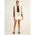 thumbnail image 3 of Scoop Women's Faux Leather Hooded Puffer Vest, Midweight, Sizes XS-XXL, 3 of 5
