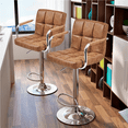 thumbnail image 2 of Alden Design Adjustable Swivel Bar Stools Modern Faux Leather Bar Chair Set of 2, Retro Brown, 2 of 11
