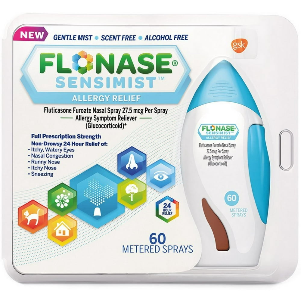 3 Pack Flonase Sensimist Allergy Relief Spray, 60 Metered Sprays 1 ea