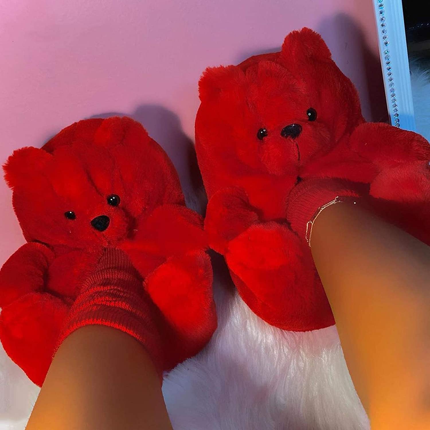 Chaussons Enfant Fille Garçon En Peluche - Design Animaux Mignons, Semelle Antidérapante, Talon Fermé, Doux Et Chauds Pour La Maison