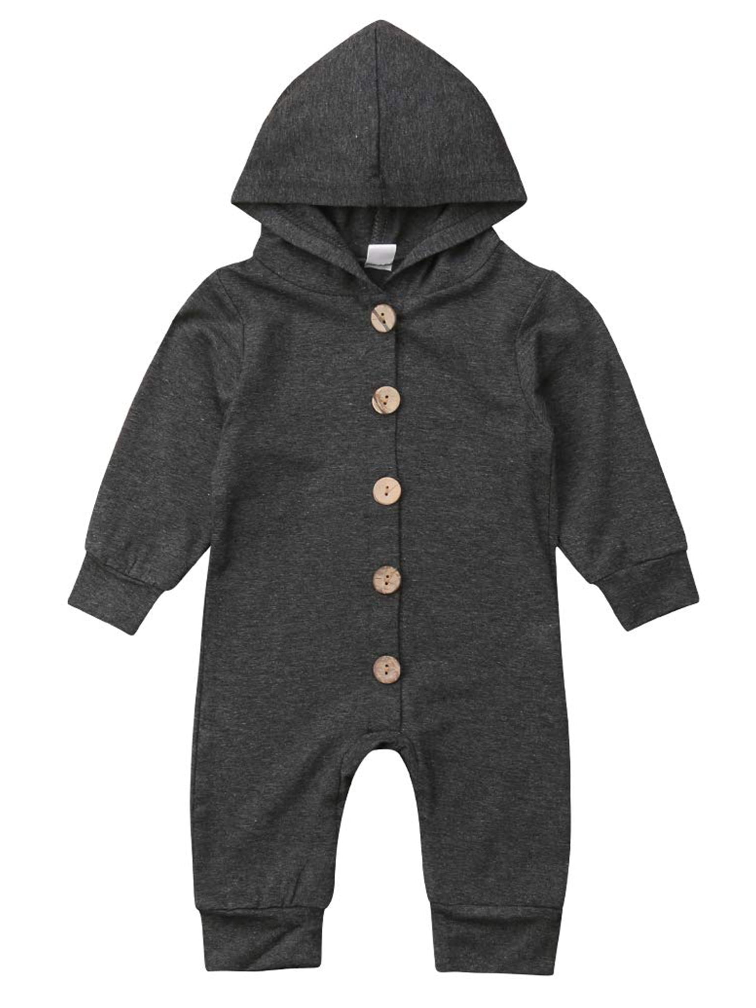 luethbiezx USStock Winter Infant Baby Boy Girl Cotton Hooded Romper
