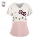 thumbnail image 2 of Camiseta de uniforme para mujer 2023, camisetas de Hello Kitty, uniforme de enfermera, bolsillo, Hello Kitty, cuello en V, ropa para mujer, tops, top de hospital, 2 of 5