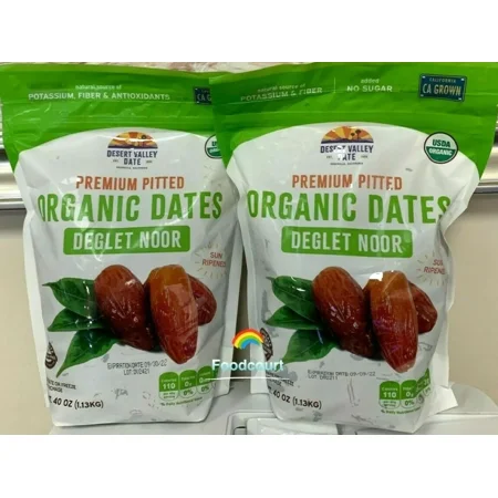 2 Packs Organic Dates Deglet Noor Dried Fruit 40 oz Each Pack