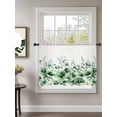 thumbnail image 2 of Sheer Curtains 54 Inch Length, Green Blooms Floral Semi Sheer Curtains Light Filtering Window Treatment, Farmhouse Spring Flowers Botanical Privacy Voile Drapes for Living Room Bedroom 52x54 Inch, 2 of 7