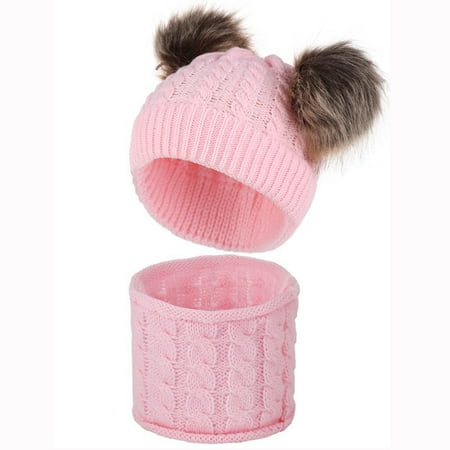

Hunpta Hats For Kids Newborn Kids Baby Boy Girl Pom pom Hat Winter Warm Knit Crochet Beanie Cap Scarf