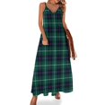 thumbnail image 1 of Vestido a cuadros azules estilo retro con estampado de cuadros y escote en V, estilo bohemio, largo, personalizado, vintage, talla grande 5XL, 1 of 7