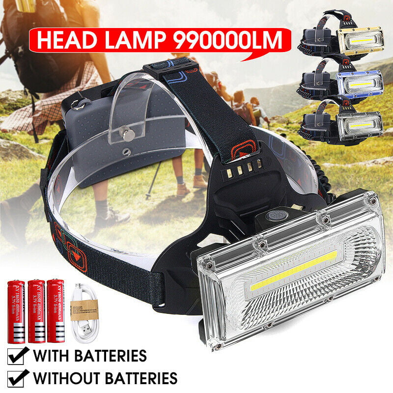 30W LED COB USB Rechargeable 18650 Headlamp Headlight Fish Torch Flashlight New 