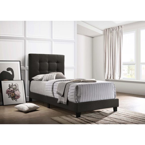 Charcoal Bed with Neutral Finish | Bedroom Decor Harmony