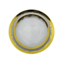 Scratched Clear & Gold 10" Dinner Plastic Party Plates 10ct.