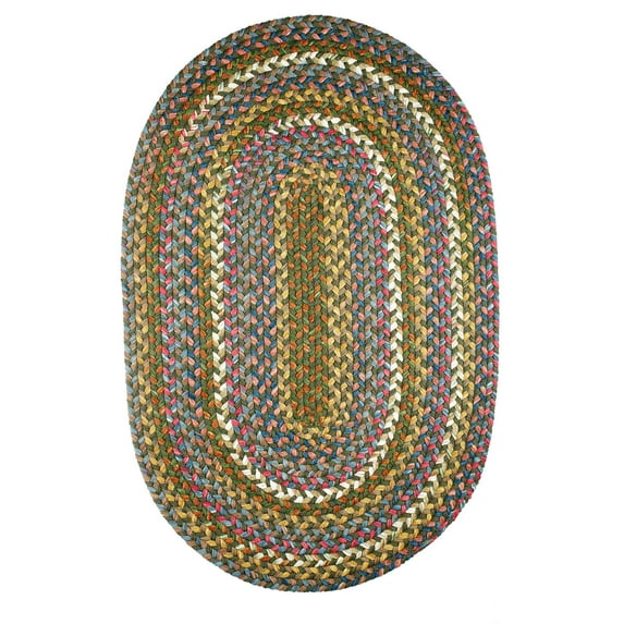 Green Rug Braided Textured Design 4ft. X 6ft. Soft Kitchen Carpet