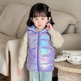 thumbnail image 5 of Toddler Boys Puffer Vest Hooded Jacket Purple Down Vest Zip up Sleeveless Bear Ears Lightweight Boys Puffer Jacket Kids Vest 2-3 Years, 5 of 9