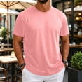 thumbnail image 2 of Mens Shirts Ultra Soft Plain Tshirts for Men Cooling Crew Neck Casual Basic Tee Shirt Undershirt Pink 3XL, 2 of 7