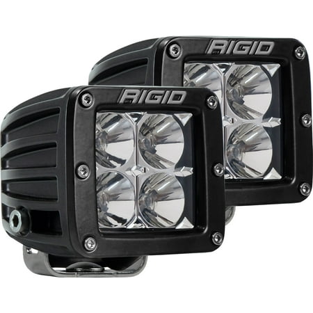 Solo Seat Rigid Mounting Rigid Industries 202113 D-Series Pro Flood Light; Surface Mount; Hybrid; 4 White LEDs; Black Square Housing; Set Of 2; ()