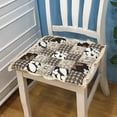 thumbnail image 1 of Nvzi Cojín de silla de patchwork con lazos, antideslizante, con ribete de encaje, con estampado floral de granja, para cocina, comedor (16" x 16", 20), 1 of 3