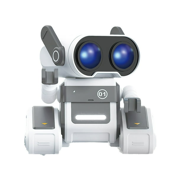 Robot de juguete recargable con control remoto, regalo educativo, robot interactivo inteligente de 2.4G con control remoto, luz y música que cambian de color.