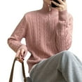 thumbnail image 6 of Women's Sweaters Womens Fall Tops Notched Collar Zip Front Knit Sweater Pullover Long Sleeve Casual Loose Fit Solid Color Top for Autumn Winter, 6 of 6