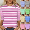 thumbnail image 5 of Yuanlook Womens Tops Casual Round Neck Shirts 3/4 Length Sleeve Soft Basic Tees Business Work Blouses - Green - XL, 5 of 5