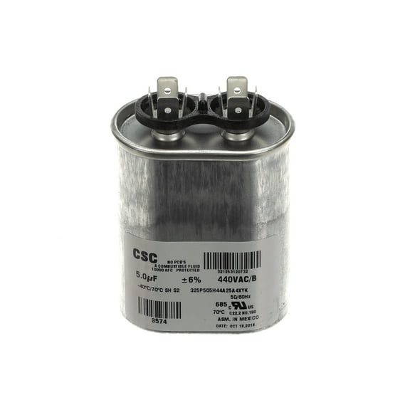 York Single Run Capacitor, 5Mfd,440V,Flat S1-02420062700 - Genuine OEM Replacement Part