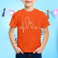 thumbnail image 2 of WERYOUNG T-Shirts Filles Garçons Été Décontracté Fête des Pères Imprimé Graphique Col Rond Manches Courtes T-Shirts Nouveau-Né Polyvalents, Orange, 12-13 Ans, 2 of 4