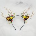thumbnail image 1 of Diadema Navideña de Cuernos de Ciervo Brillantes con Flores Amarillas, Accesorio de Cabello Mágico para Mujer, Fiesta de Verano, Diseño Suave y Moderno., 1 of 6