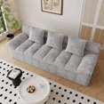 thumbnail image 3 of Muumblus 71" Corduroy Boneless Sofa, Removable Cushions, Modern Upholstered Deep Seat Sofa for Apt., Light Gray, 3 of 5