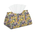 thumbnail image 2 of Lsque Lavender Flowers Printed Long Tissue Box Cover Holder, Facial Paper Organizer Dispenser,Triangle with Bottom Belt, PVC Leather Decorative Organizer, 2 of 9