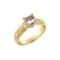 thumbnail image 2 of Natural peach/pink 2.06 CT VS Morganite Ring with Diamonds Yellow Gold 14K Vintage Hand Engraved Designer, 2 of 4
