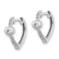 thumbnail image 2 of True Origin 14K White Gold 1/3 carat Lab Grown Diamond VS+ F+ Heart Hinged Hoop Complete Earrings, 2 of 3