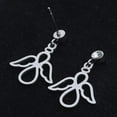 thumbnail image 2 of QQTDFG Stainless Steel Dangle Stud Earrings Zirconia Angel Silver 23.5mm 0.8mm Z369-default, 2 of 2