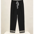 Admvng Womens Linen Wide Leg Pants with Pockets Drawstring Waist Mesh ...