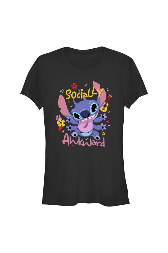 Juniors Lilo & Stitch Socially Awkward Alien T Shirt
