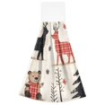 thumbnail image 7 of Yayeee Kitchen Hanging Hand Towels Set of 2 with Loop Bathroom Absorbent Tie Towel, Retro Christmas Forest, 7 of 7