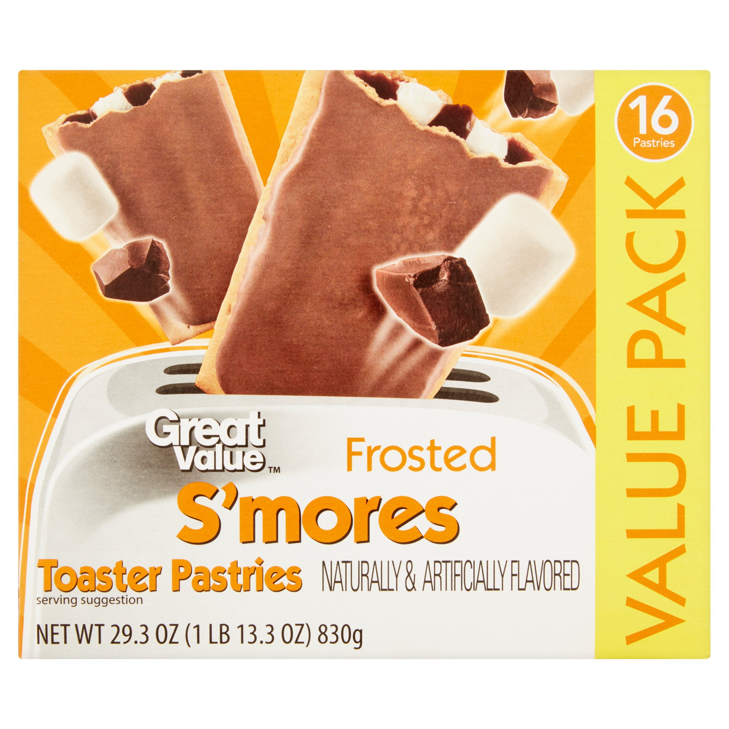 Great Value Frosted S'mores Toaster Pastries, 16 ct, 29.3 oz by Wal-Mart Stores, Inc.