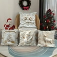 thumbnail image 5 of Vintage Christmas Throw Pillow Covers Set of 4, 3D Xmas Tree Santa Deer Snowman Cushion Cover, Christmas Themed Printed Pillowcase for Sofa Bed Couch Home Decor (15.75" x 15.75"), 5 of 10