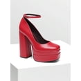 thumbnail image 5 of Women's Comfortable Chunky Platform Square Toe Heels Ankle Strap Dress Pumps for Fashion Party - Solid Color Fall Winter 2026 Shoes, 5 of 7