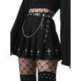 thumbnail image 3 of Musuos Women High Waist Gothic Punk Mini Skirts, Cross Pattern Mini Pleated Skirt, 3 of 9