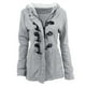 thumbnail image 3 of Puntoco, chaqueta para mujer, cárdigan con botones de cuerno sólido, abrigo acolchado con capucha, chaqueta de manga larga, abrigo, tops, liquidación de Navidad Puntoco Puntoco-3708, 3 of 7